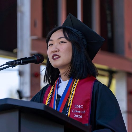 Valedictorian Melody Ng at 2026 Commencement