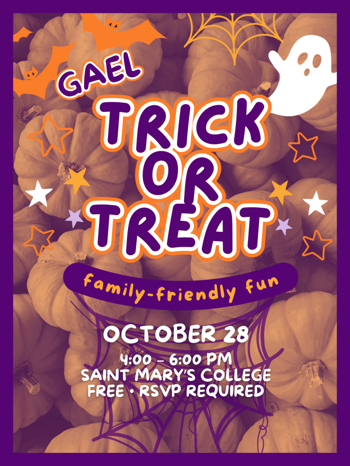 Gael Trick or Treat poster - Wed. Oct. 28