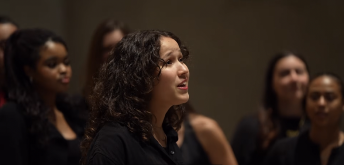 Olivia Burke singing in SMC Choir