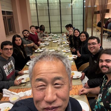 Students at dinner in South Korea