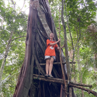 Student in a tree