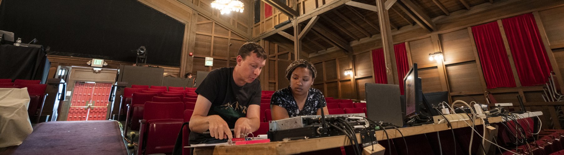 Ka'Nayah Landers-Daniels working with a colleague at the Berkeley Playhouse