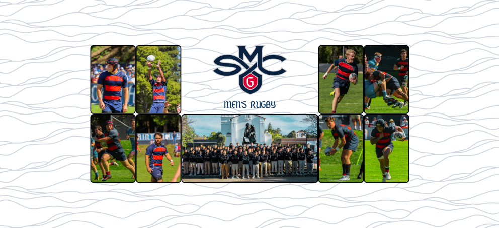 Photo collage of various Men's Rugby student-athletes