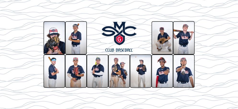 Photo collage of various Club Baseball student-athletes