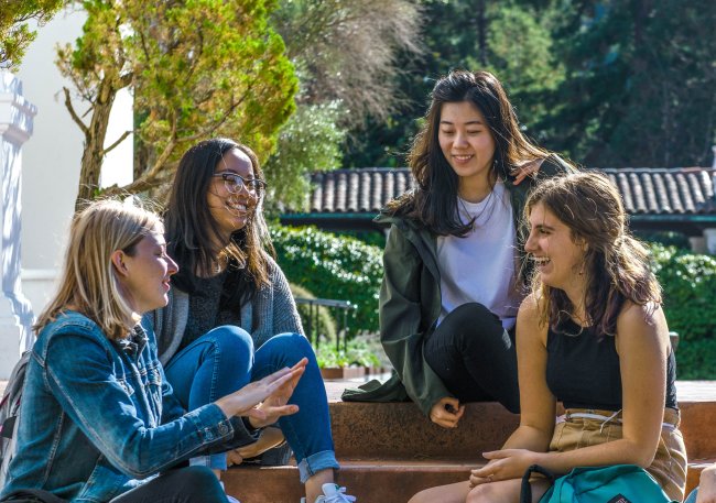 Saint Mary's Entrepreneurship Students Chatting on Campus