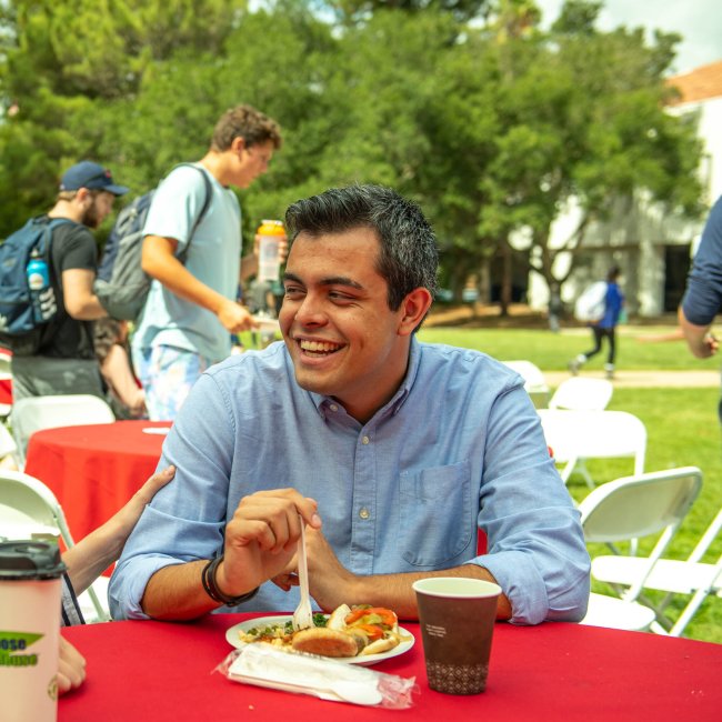 Saint Mary's Data Analytics student on campus