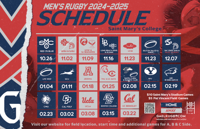 Men's Rugby 2024 -2025 Schedule