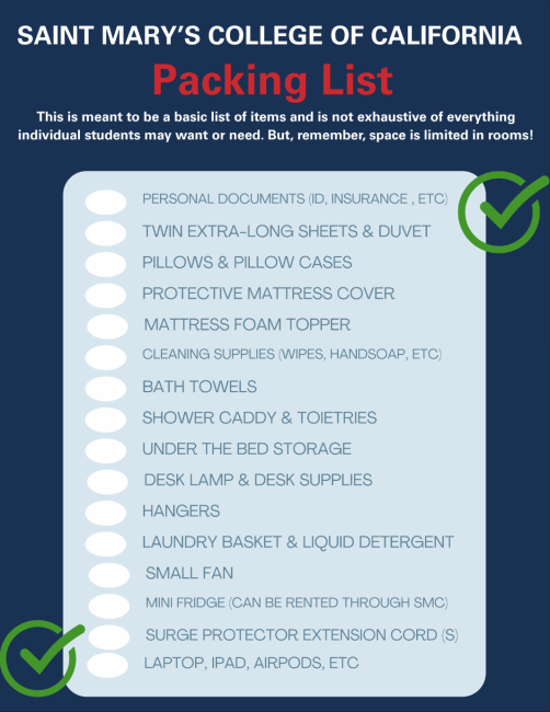 YES packing list