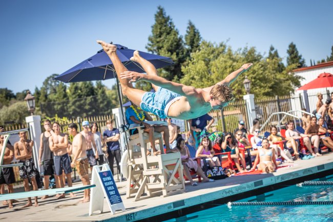 Belly Flop Contest at the Wow Pool Party