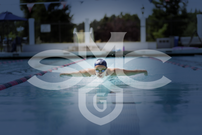Swimmer with Saint Mary's logo