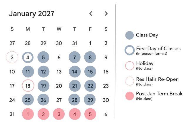 Jan Term calendar