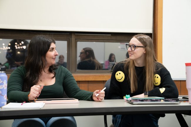 Students in a counseling class 