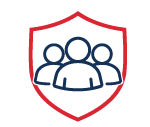 Community icon, group of people in a shield