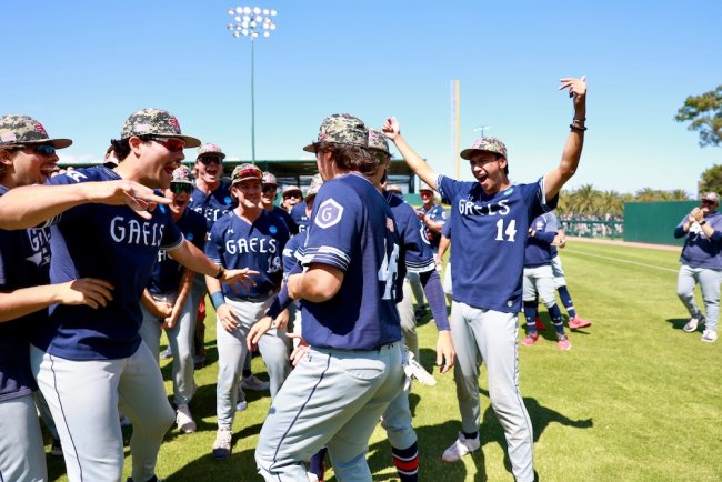 Baseball players cheering after beating UCLA in 2026 NCAA Regional