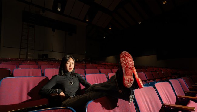 Melody Ng posing the SMC Theatre