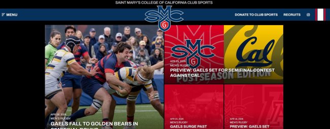 Screen shot of homepage of smcclubsports.com