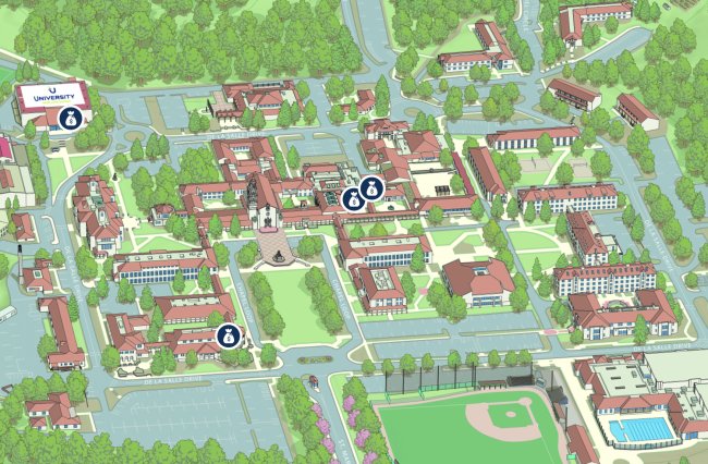Map showing saint mary's college ATMs