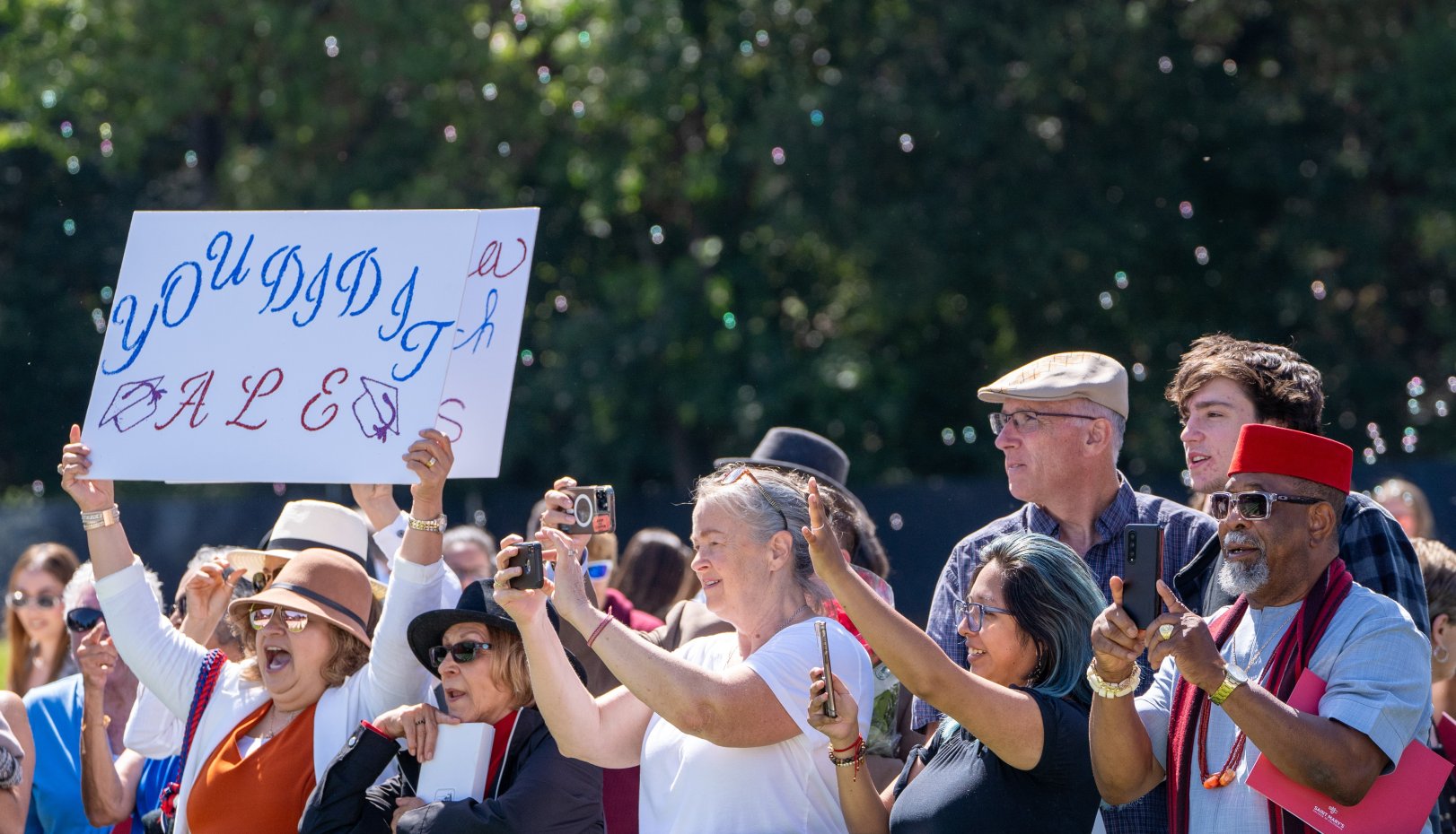Cheering supporters
