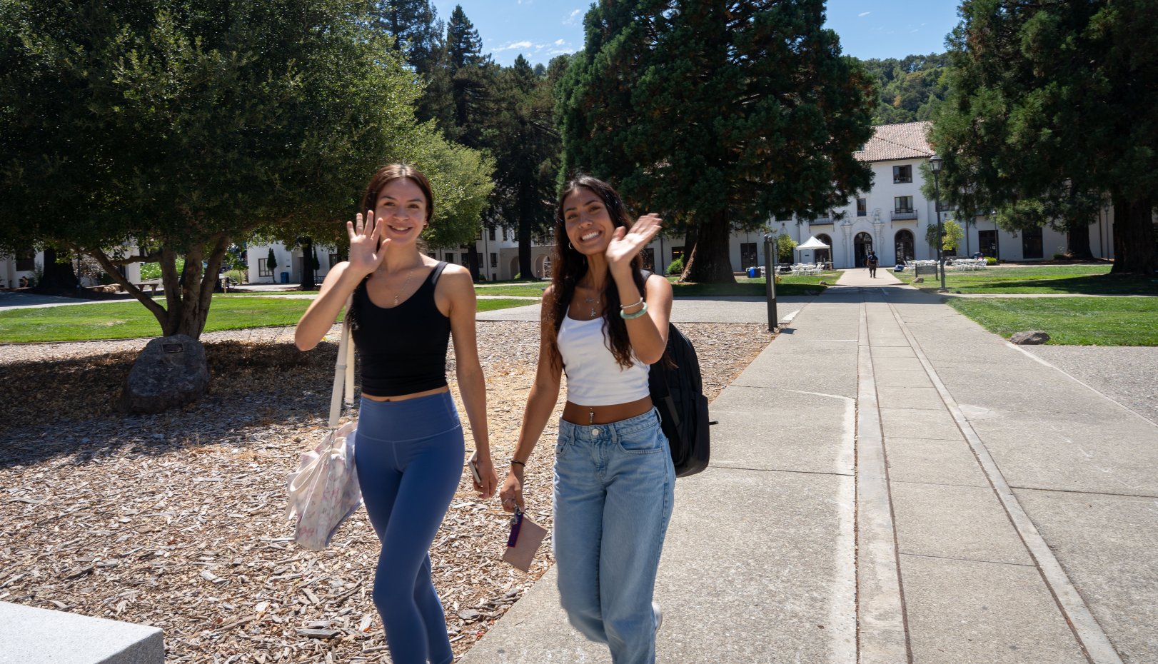 students walking on first day of class