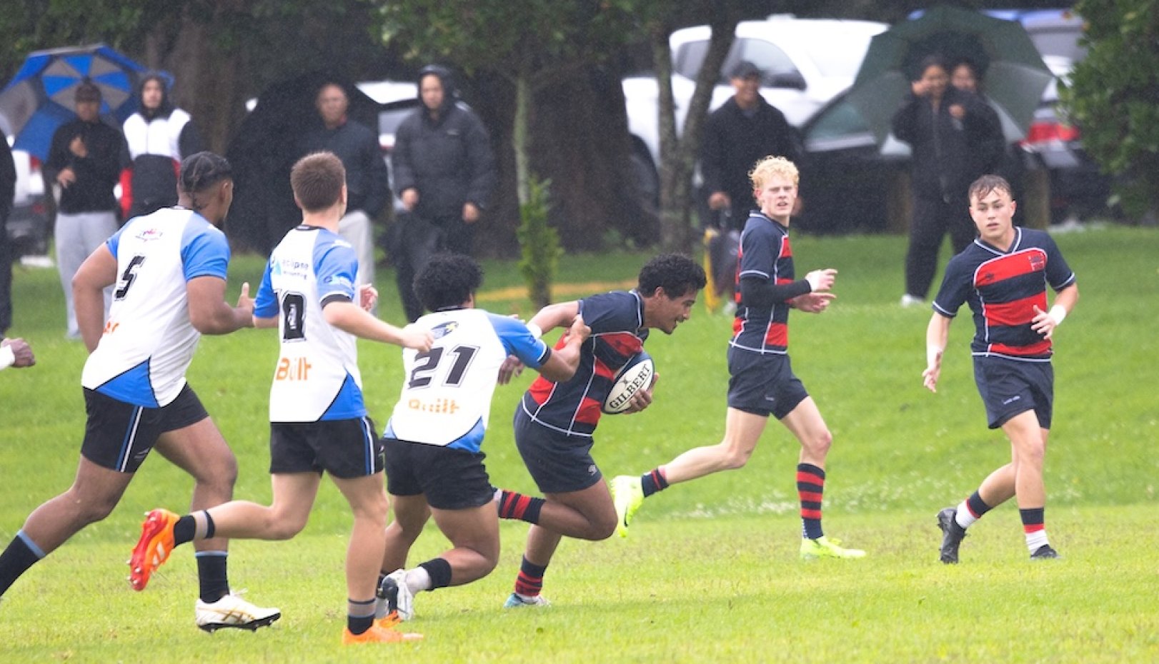 Members of Men's Rugby team on tour of New Zealand in January 2026