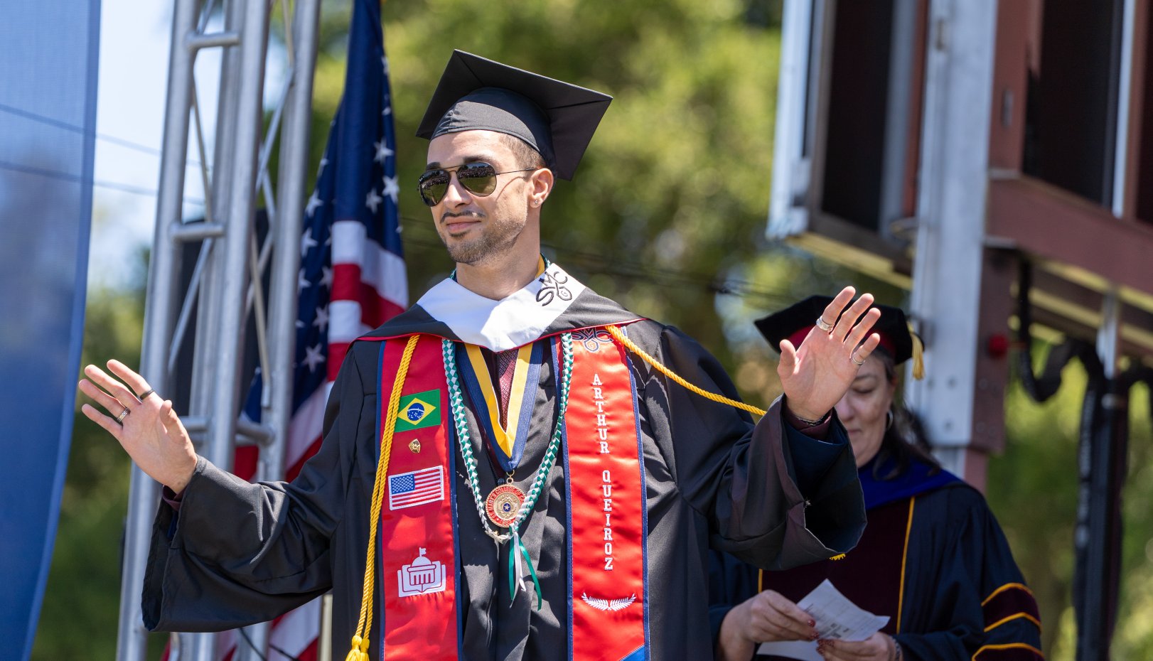 Student onstage at 2026 commencement