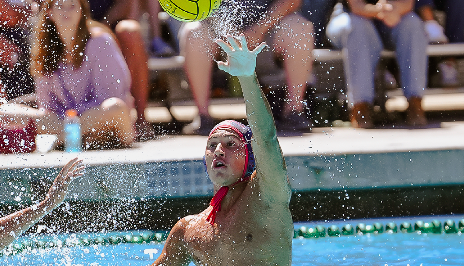 Men's Water player passes in match against Whittier in September 2026