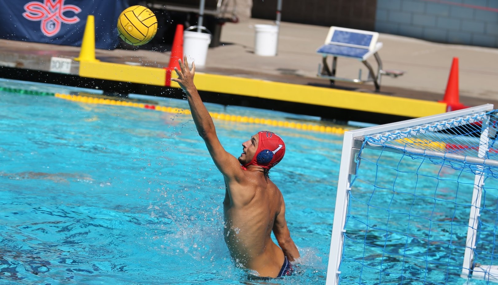 SMC Men's Water Polo player in match against Whittier in September 2026