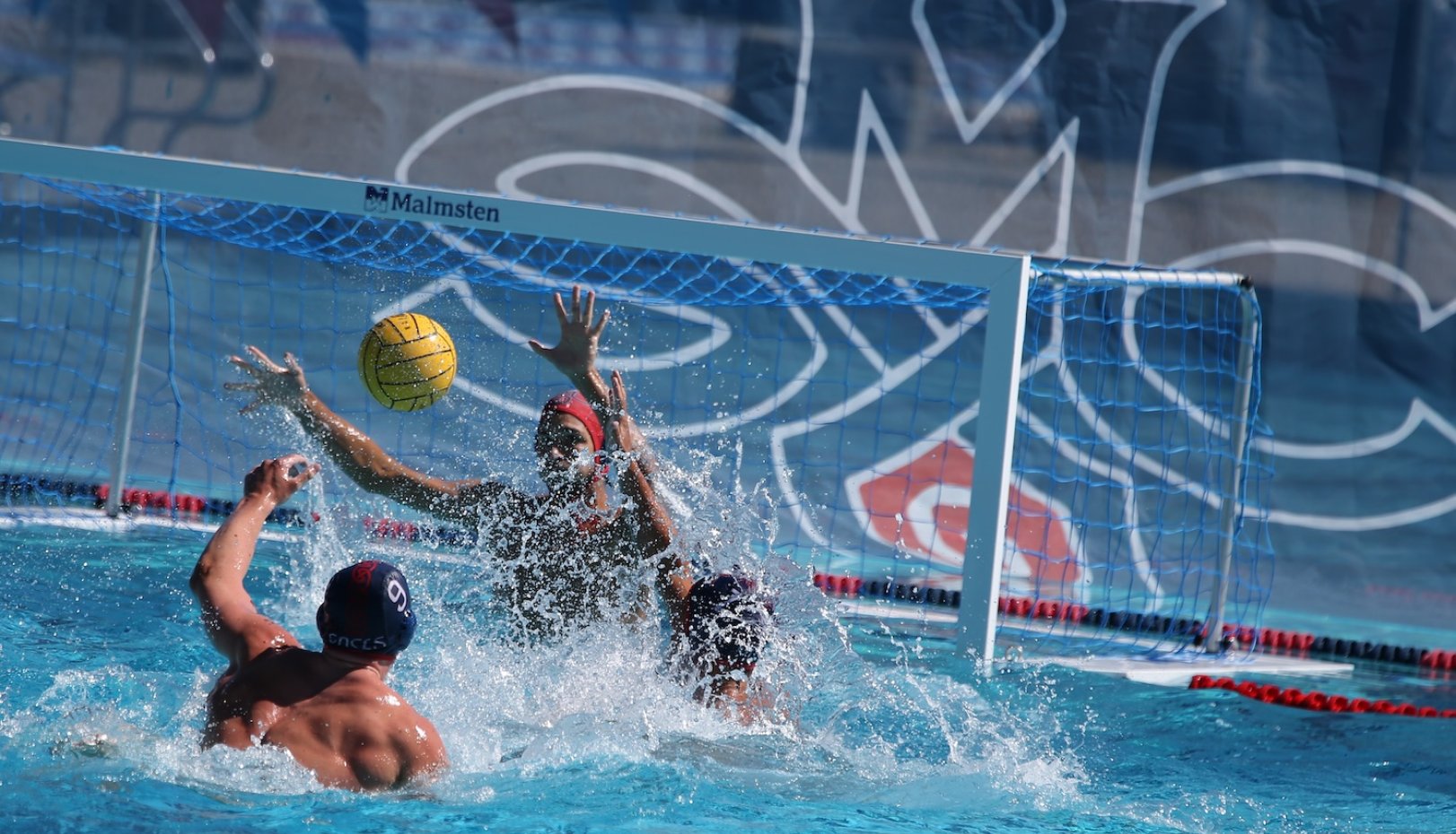 SMC Men's Water Polo player in match against Whittier in September 2026