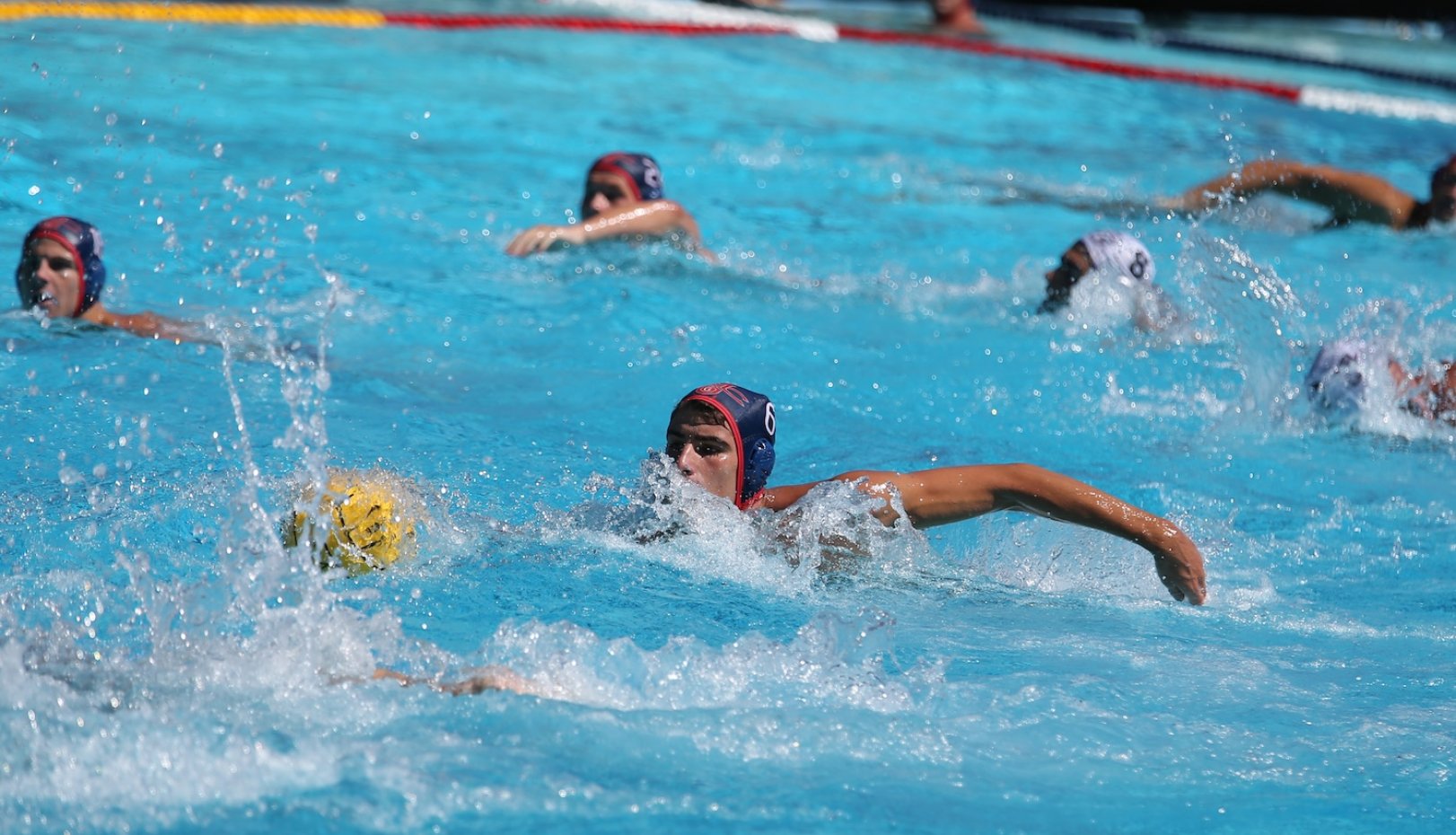 SMC Men's Water Polo players in match against Whittier in September 2026