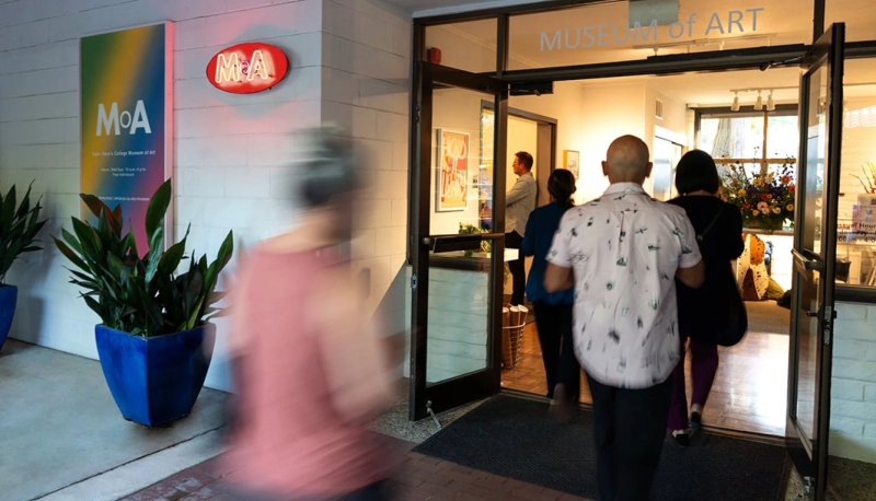People entering Saint Mary's Museum of Art, 2023