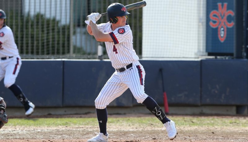 Baseball player Brian Duroff at bat in 2024