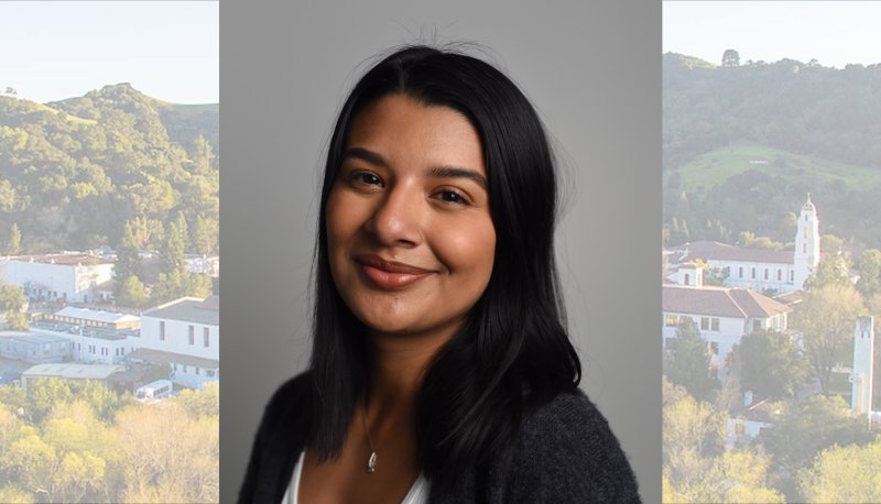 Olivia Luna with image of Saint Mary's campus in background