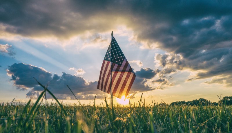 Flag in the grass