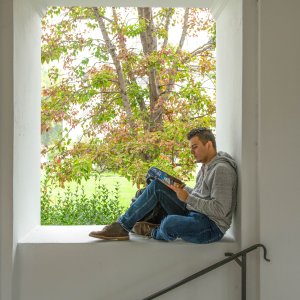 Student reading