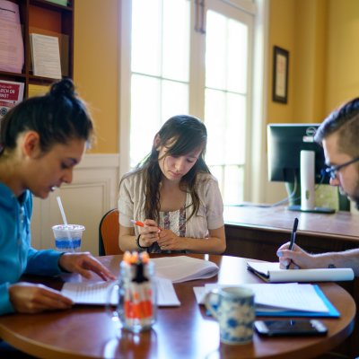Students writing
