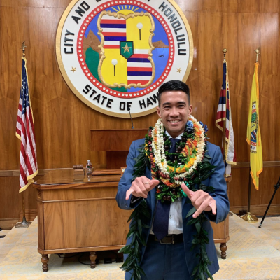 Brandon Elefante in the Honolulu City Council chambers