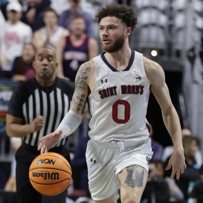 Logan Johnson dribbles basketball