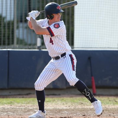 Baseball player Brian Duroff at bat in 2024