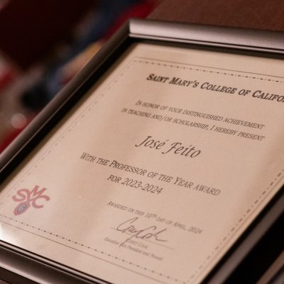 Professor of the Year plaque