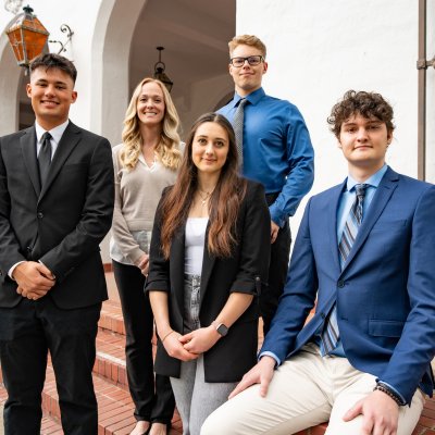 Five students who won the 2024 Lasallian Business Ethics Competition