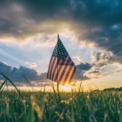 Flag in the grass