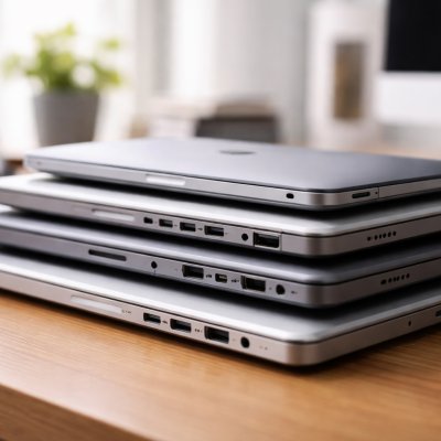 stacked laptops