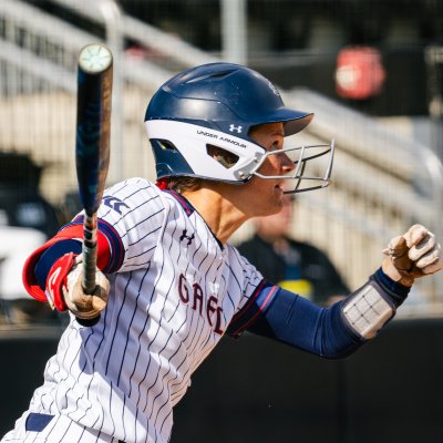 Softball player Hannah Ferguson hits the ball in 2026 NCAA Regional Final