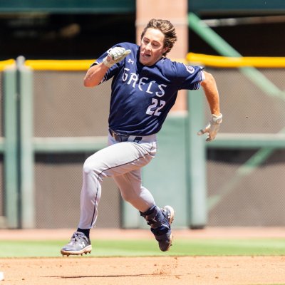 Baseball player Tanner Griffith running bases as SMC defeats Gonzaga at WCC Tournament 2026