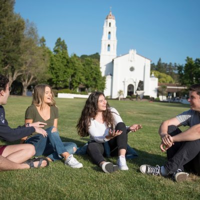 Studens on Chapel Lawn