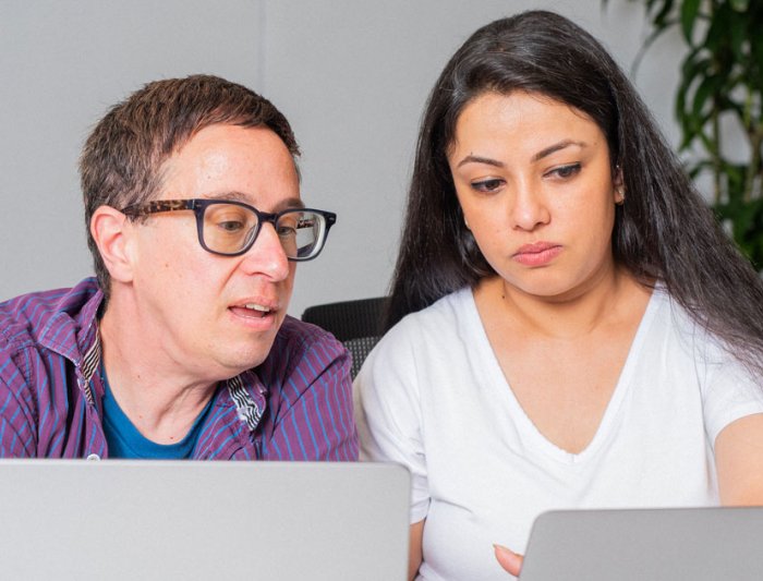 two emba students discuss business analytics