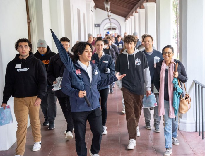 A group touring Saint Mary's College