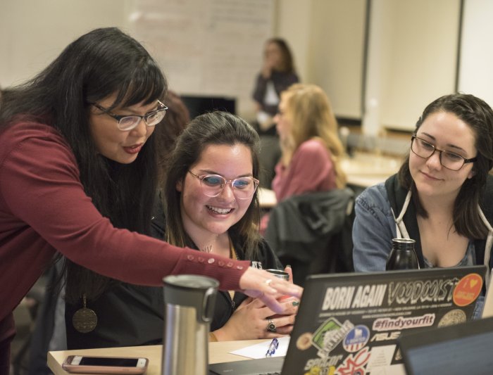 Teacher and students in an SMC classroom