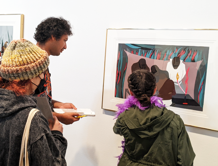 Students in the museum of art