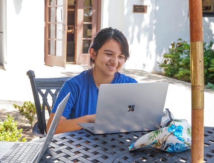 Saint Mary's Management and Leadership Student Studying